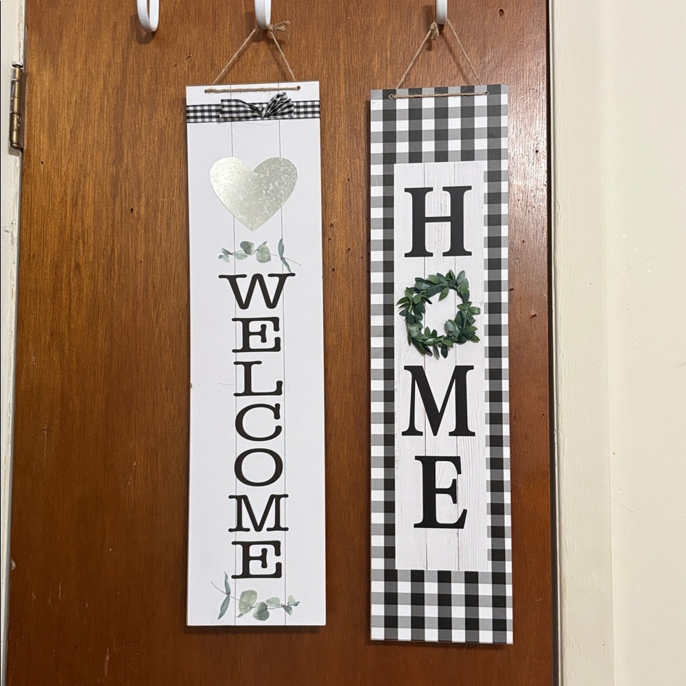 2 PCs Welcome Home Sign for Front porch Standing 23” X 6”